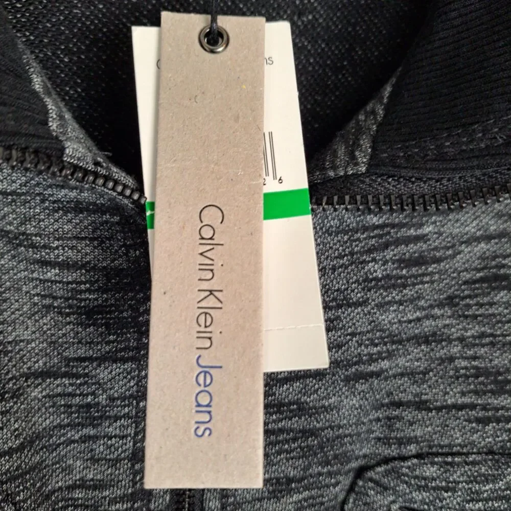 Calvin Klein Men's Med‎ Grey Heathered Full Zip Hoodie Large NWT